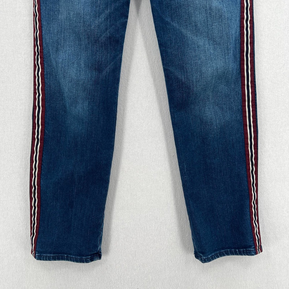 MADEWELL Jeans Womens 27 Blue Stovepipe Tux Ribbon Racer Stripe High Rise - Picture 8 of 12